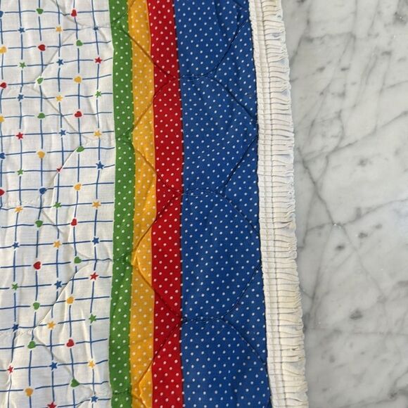 Baby Dreams Vintage 1984 Infant Crib Quilt Rainbow Gender Neutral OS - Picture 4 of 9